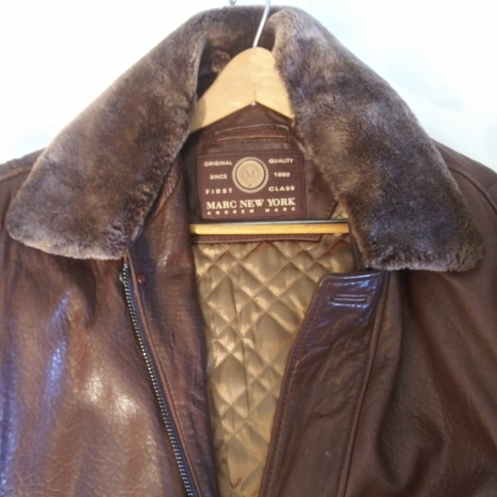 Andrew Marc leather winter coat